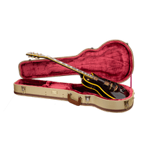 Crossrock Master Series - Wooden Les Paul Electric Guitar Case - Security Lock, Genuine Leather Handle, Reinforced Hardware, Metal Feet, Storage Space- Fabric Tweed