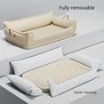 thumbnail image 6 of ShadeMart Light Grey Leather Dog Bed Sofa, Small Orthopedic Pet Couch with U-Shaped Bolster, Removable Waterproof Cover & Non-Slip Bottom, 6 of 6