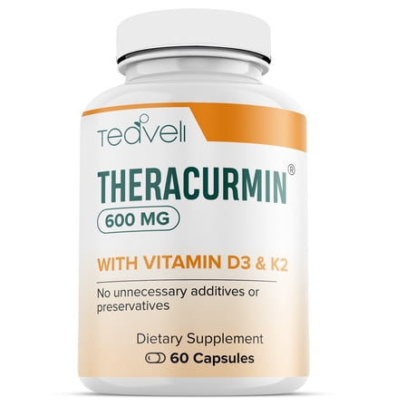 Premium Theracurmin Supplement with Vitamin D3 and K2 – Turmeric Curcumin Supplement for Joint Health and Heart Health Support- 60 Capsules (30 Servings)