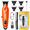 Orange, variant on KEMEI 2293 Professional Hair/Beard Trimmer for Men Zero Gapped Hair Clippers for Barber with T Blade, Cordless Rechargeable