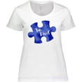 thumbnail image 3 of Inktastic Autism Awareness Be Kind Dark Blue Puzzle Piece Women's Plus Size T-Shirt, 3 of 5