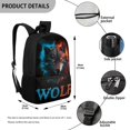 thumbnail image 5 of Uourmeti Wolf Pattern Design Daypack for Adults, 17 Inchs Durable Practical Large Capacity School Backpack for Work Travel, 5 of 6