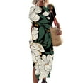 thumbnail image 1 of SMihono Robe Maxi Bohème d'Été pour Femmes Grande Taille Robe Maxi pour Femmes Plage Vacances Décontractée Ample Longue Robe Manches Courtes Robes d'Été avec Fente Robe Évasée de Plage, 1 of 5