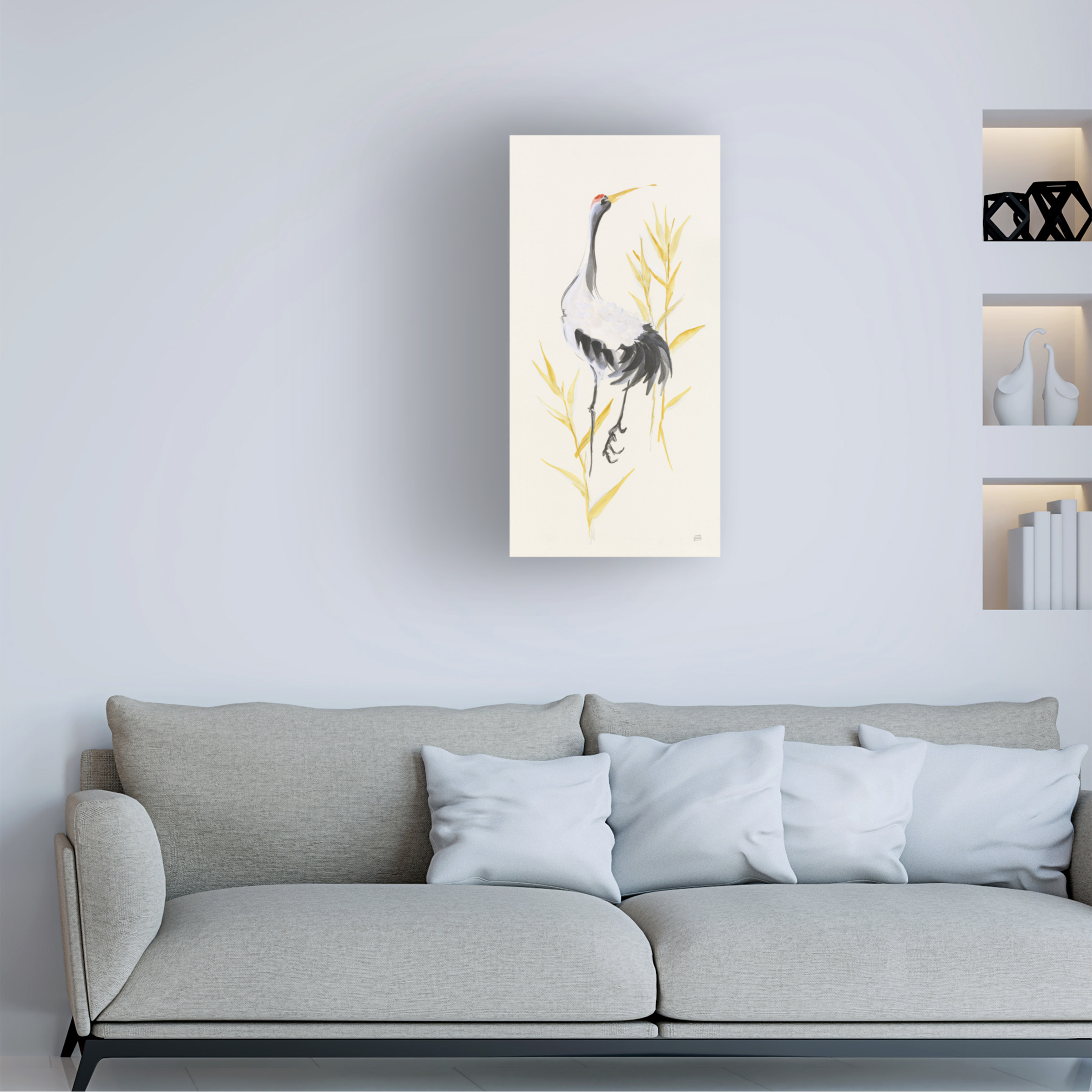 Chris Paschke 'Crane Reeds I' Canvas Art
