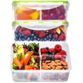 thumbnail image 1 of Bento Box para niños contenedores de almuerzo para adultos (paquete de 3, 39 oz) – Contenedores de preparación de comidas de 3 compartimentos con tapas – Apto para microondas, congelador y lavavajilla, 1 of 5