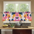 thumbnail image 4 of Yayeee Kitchen Curtains Tier Set of 2 Light Filtering 57"x24" Over Sink Window Panels, Art Geometric, 4 of 7