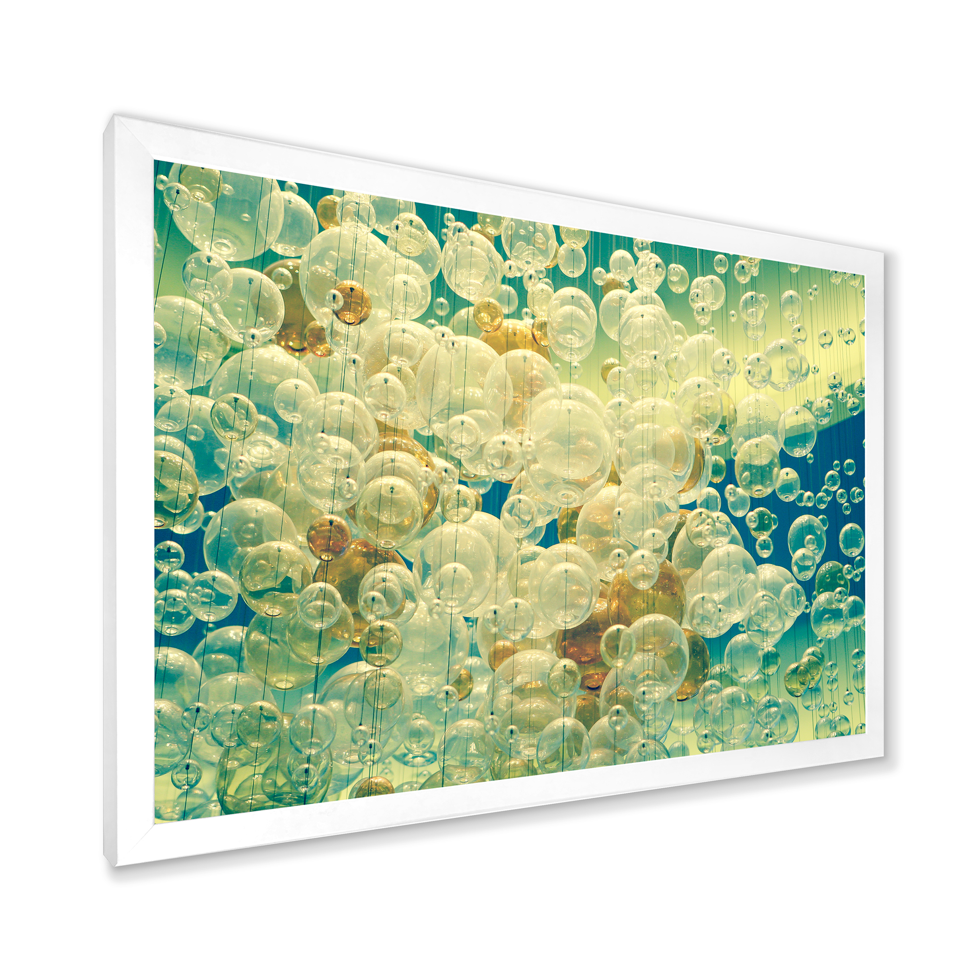 Designart 'Chandelier In The Form of Balls Abstract Art I' Modern Framed Art Print