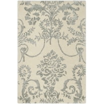 SAFAVIEH Bella Paula Damask Area Rug, Ivory/Grey, 2' x 3'