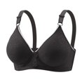 thumbnail image 4 of VISALY super gather bra wireless push-up bra Plus size wireless bra, Women's Solid Color Jacquard No-Wire Push-Up Bra Womens Wireless Bras Plus Size, Sports bra plus size Shapedly bra, #B Black,42B, 4 of 6