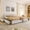 Beige+MDF, variant on HMYG King Size Upholstered Bed Frame Modern Minimalist Style-Circle Yarn Fabric,Tall Curved Headboard,Sturdy Leg Support Wheeled Drawer Storage,Mattress Not Included-Green