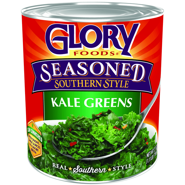 Glory Foods Seasoned Southern Style Kale Greens, Canned Vegetables, 27