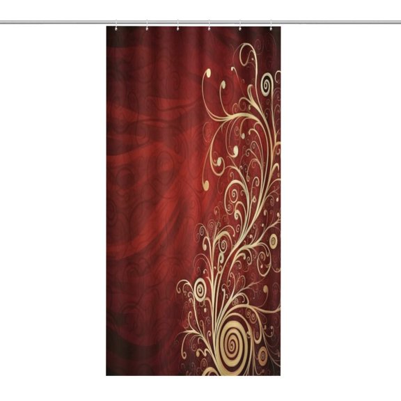RKSupls Waterproof Shower Curtain, Red Swirls Tree Abstract Painting Polyester Shower Curtain with Hooks for Chic Elegant Home Bathtub Bathroom Decor Washable
