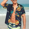 thumbnail image 4 of Uemuo Space Printed Regular Fit Short Sleeve Casual Hawaiian Shirt for Men,Aloha shirt,Tropical shirt,Floral print shirt,Vacation Beach shirt-3X-Large, 4 of 9