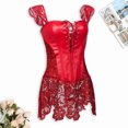 thumbnail image 2 of WZXFASHION Ladies Sexy Temptation Underwear Sleeveless Backless Lace Court Corset Intimates Red XXL, 2 of 3