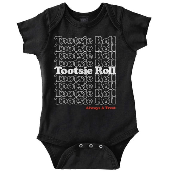 Retro Tootsie Roll Vintage Candy Logo Romper Boys or Girls Infant Baby Brisco Brands 12M