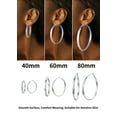 thumbnail image 6 of ChainsHouse Silver Hoop Earrings for Women Wheat Shaped 60mm Diameter Huggie Hoops Earring Birthday Christmas Jewelry Gift for Daughter Wife Mother, 6 of 12