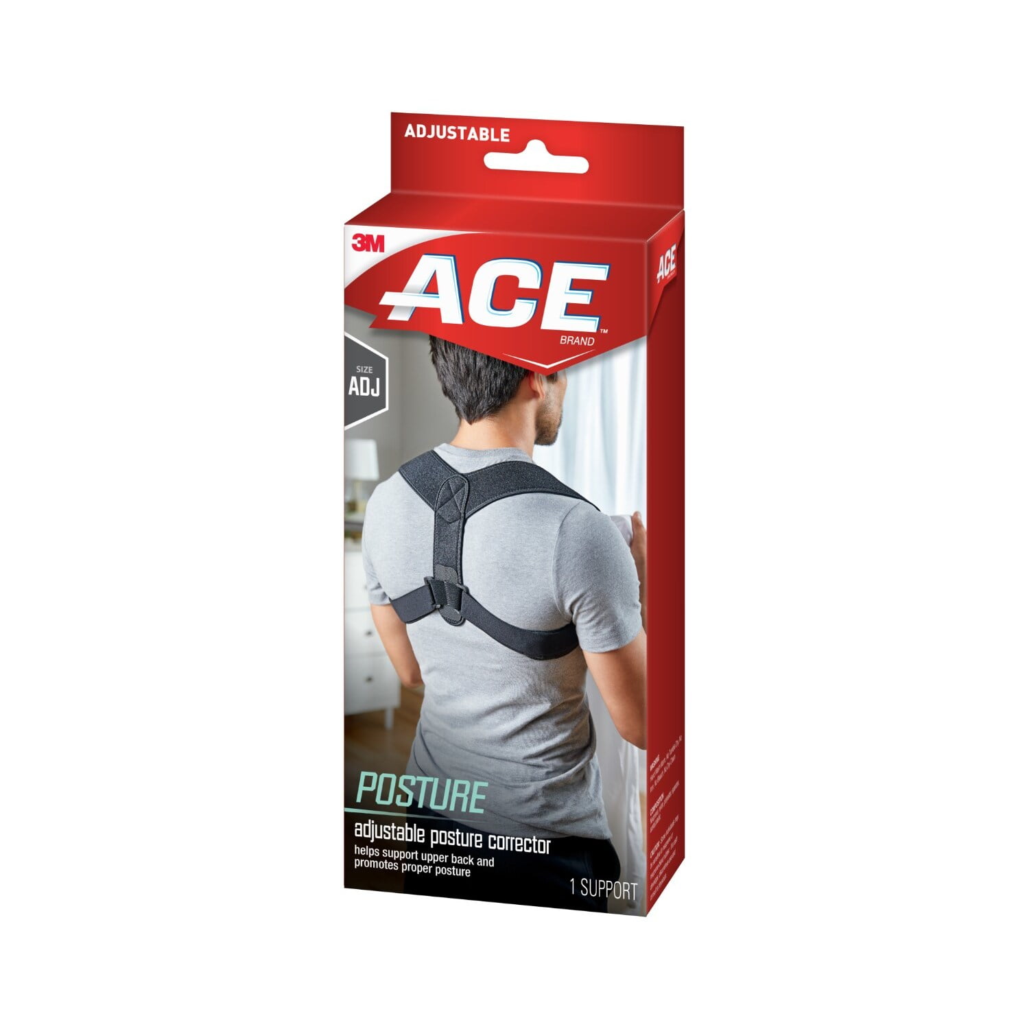 ACE Brand Posture Corrector, Unisex, Adjustable Brace, One Size Fits Most