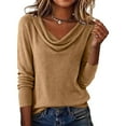 thumbnail image 2 of Sweaters For Women Cowl Neck Lightweight Long Sleeve Basic Knit Pullover Sweater Casual Trendy Fall Winter Layering Outfits Xl Womens Sweaters, 2 of 6