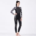 thumbnail image 4 of Greeniant Trajes de buceo DiveSail, traje de buceo para hombres y mujeres, traje de baño de manga larga, pantalones largos, traje de baño de cuerpo Deportes acuáticos Mujer Negro/Blanco XXL Greeniant OD003283-10, 4 of 6