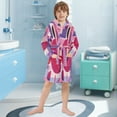 thumbnail image 6 of RMDQTR Hooded Fleece Bathrobe with Removable Belt and Pockets Soft and Absorbent for Home, Pool, Beach, Halloween, and Christmas Wear Pink and Purple Record Pattern, 6 of 8