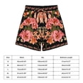 thumbnail image 4 of Summer High Waist Loose Shorts for Women, Froal Pattern Drawstring Casual Beach Vacation Shorts, 4 of 4