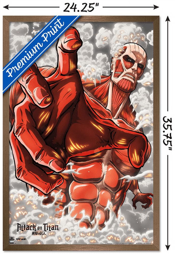 Attack on Titan: Season 2 - Armored Titan Wall Poster, 22.375" x 34", Framed