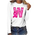 thumbnail image 1 of ICHUANYI Clearance Women's Printed Casual Loose Round Neck Long Sleeve Tops Blouse(Pink, XXL) ICHUANYI WER2023081503585, 1 of 3