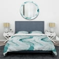 thumbnail image 3 of Designart "Zen Harmony In Light Green Marble" Marble Bedding Covert Set - Glam Bed Set With 2 Shams, 3 of 5