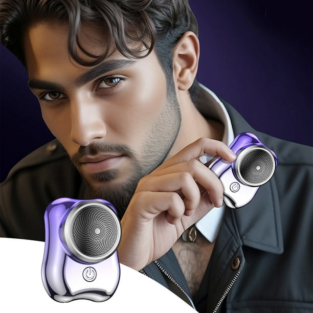 Mini Portable Shaver for Men – USB Rechargeable Small Electric Razor | Wet & Dry Use | Palm-Sized Travel Shaving Kit | Gold, Purple, Black | 1 Pack | 250mAh Battery | 8x5.8x10cm