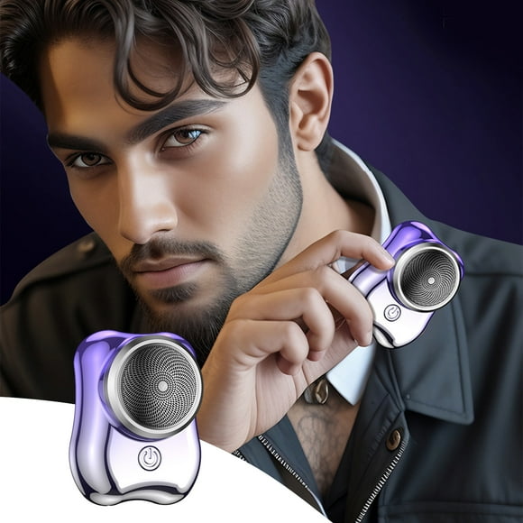 Mini Portable Shaver for Men – USB Rechargeable Small Electric Razor | Wet & Dry Use | Palm-Sized Travel Shaving Kit | Gold, Purple, Black | 1 Pack | 250mAh Battery | 8x5.8x10cm