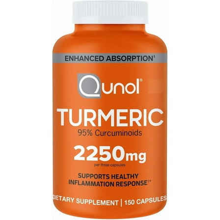 Qunol Turmeric Curcumin with Black Pepper, 2250mg Turmeric Extract with 95% Curcuminoids, 150ct