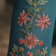 thumbnail image 5 of Embroidered Cotton Pant，Boho Embroidered Floral Pants Womens Casual Linen Pants Drawstring Elastic Waist Pants With Pockets Cotton Linen Flowy Palazzo Pants Vintage Lounge Trousers, 5 of 5
