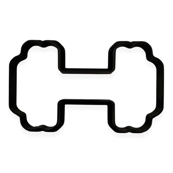 Dumbbell Weights Cookie Cutter with Easy Push Design (4 inch)