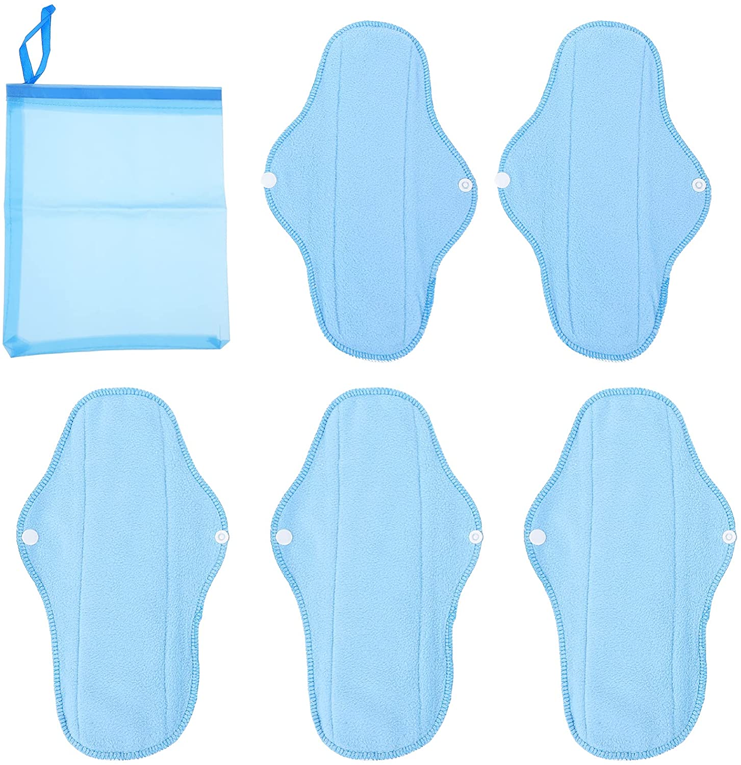hautoyo 6pcs Sanitary Pad Washable Reusable Menstrual Pads Cloth Panty