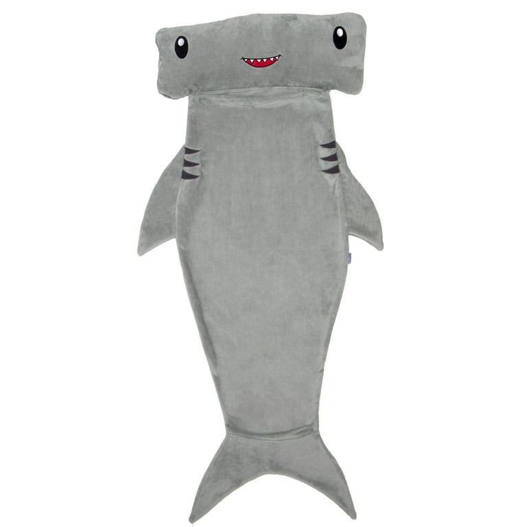 FUNZIEZ Kids Hammerhead Shark Blanket Sack Comfy Blanket for Kids Grey One Size