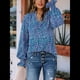 thumbnail image 5 of Blusa de Estilo Bohemio con Cuello en V y Mangas Largas, Estilo Floral, Informal, Holgada, de Verano, con Mangas Abullonadas para Mujer. Color L, 5 of 6