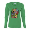 thumbnail image 3 of Dean Russo Sweet Poodle Dog Lover Womens Graphic Long Sleeve T-Shirt, Kelly, Large, 3 of 6