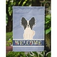 thumbnail image 3 of Caroline's Treasures BB5657GF Papillon Black White Welcome Flag Garden Size , Small, multicolor, 3 of 3