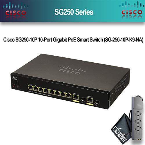 NEW Cisco SG250-10P-K9 10-Port 10/100/1000 Gigabit PoE Smart Switch 