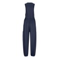 thumbnail image 4 of QATAINLAV Ofertas Flash Del Dia Womens Overalls Jumpsuits Loose Casual Dressy Harem Pants Solid Color Sleeveless Jumpers Romper with Pockets 2025 Fashion Summer Outfits Navy XL, 4 of 8