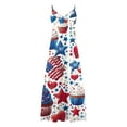thumbnail image 4 of Cleaning 4Th of July Patriotic Dresses for Women American Flag Printed Sundress Deep V Neck Maxi Tank Dress Light Breathable Summer Dress Loose Flliter Hem Beach Dresses Vacation Outfits, 4 of 5