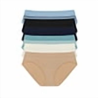 Joyspun Women's Seamless Bikini Panties, 6-Pack, Sizes XS-XXXL