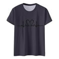 thumbnail image 4 of Womens Summer Tops Women s T-Shirts Casual Round Neck Short Sleeve Top for Everyday Wear Grey XL, 4 of 5