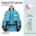 thumbnail image 5 of Excavator and Helicopter Blue Pattern Cute School Backpack Bag for School with Padded Back and Adjustable Shoulder Straps 15.25"x11.5"x5.25", 5 of 5