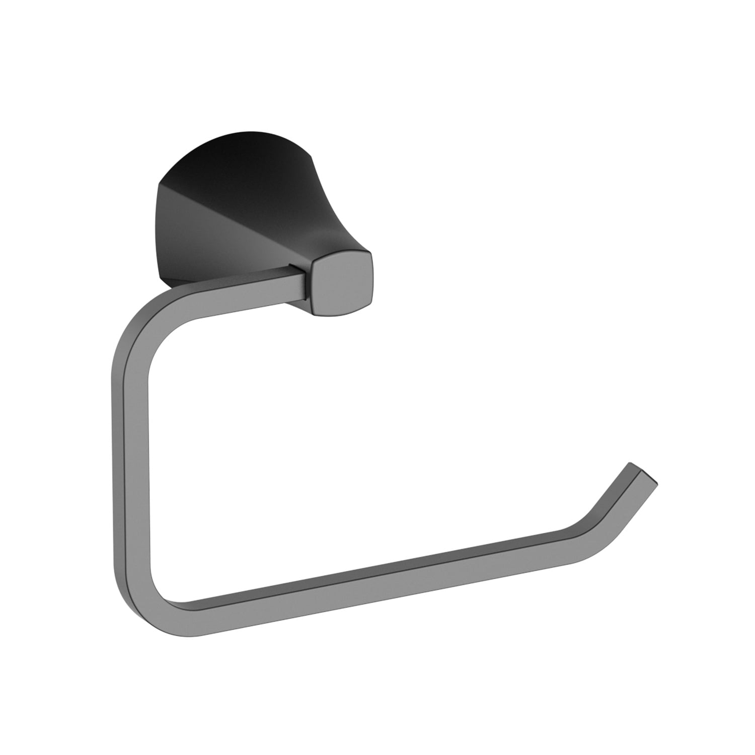 Better Homes & Gardens Simple Flare Style Wall Mount Toilet Paper Holder in Matte Black Finish