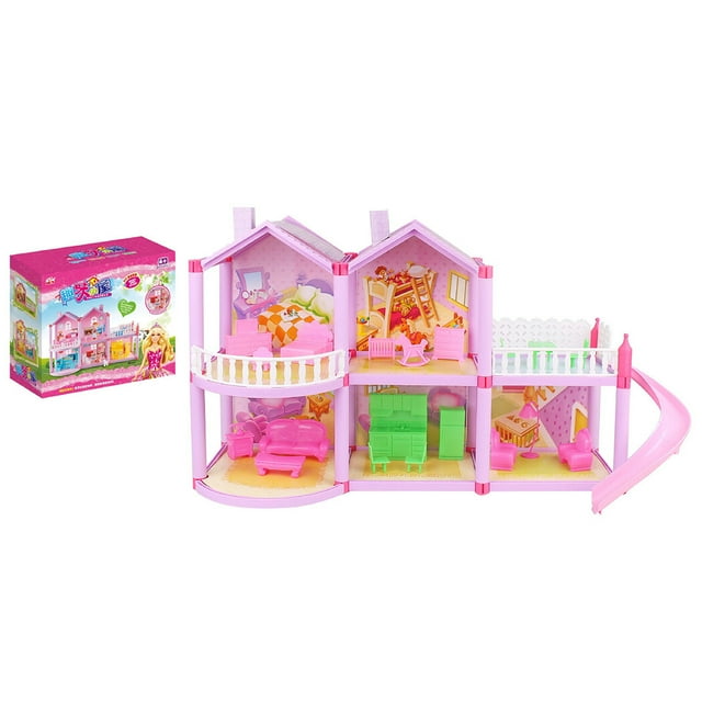 Kit de Maison de Rêve Bricolage - Jouets de Construction de Maison de Poupée Interactive Kit de Maison de Poupée de Villa
