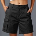 thumbnail image 5 of Utoimkio Women's Mid Length Cargo Shorts Classic Button Zip Fly Multi Flap Side Pockets Straight Casual Utility Bottoms, 5 of 9