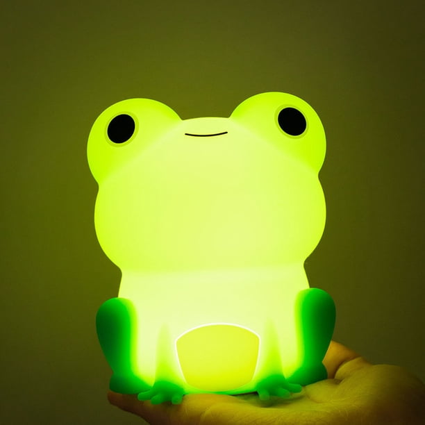 Lámpara de ambiente de rana, lámpara Kawaii de silicona regulable, sincronización para decoración de dormitorio de bebé