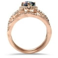 thumbnail image 5 of LaRaso & Co 1 Carat Black Heart Cut Wedding Engagement Ring Set 14K Rose Gold Plated Silver Size 12, 5 of 6