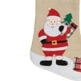 thumbnail image 3 of Northlight 19" Beige and Red Burlap "Merry Christmas" Santa Christmas Stocking, 3 of 4